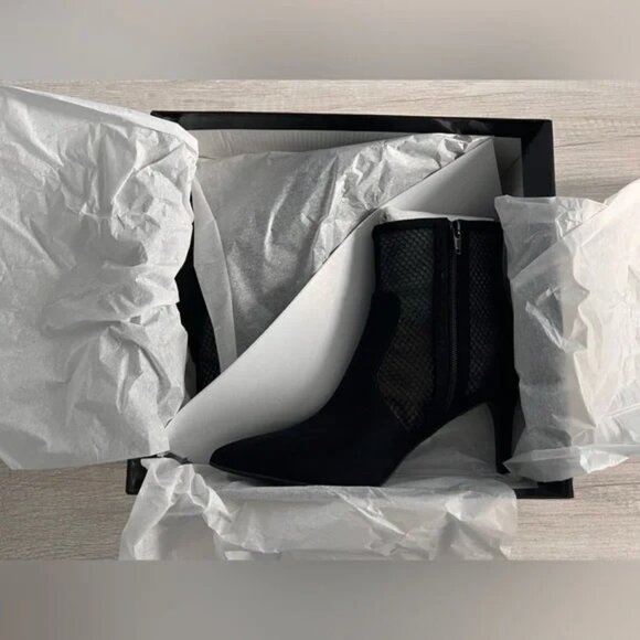 Alfani Women's Jamari Pointed Toe Mesh Inset Side Zip Booties Black Size 7M - Picture 6 of 7